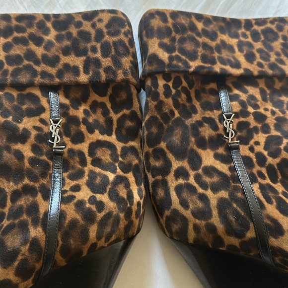 YSL SAINT LAURENT NIKI BOOTIES IN LEOPARD PRINT SUEDE - Picture 10 of 10